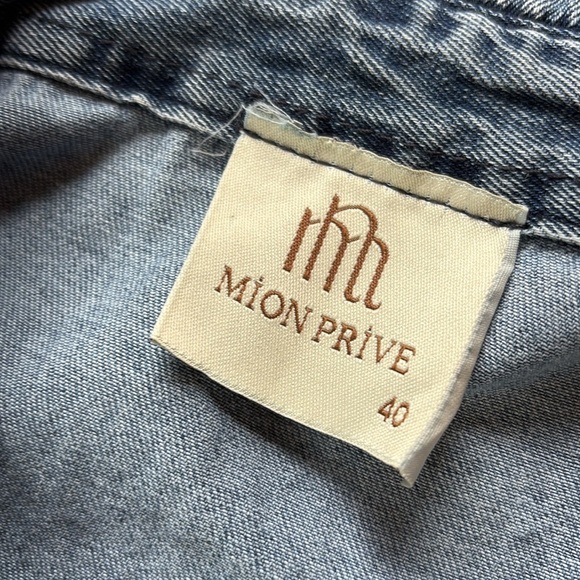 Mion Prive sz 40 (10) denim maxi dress with oversized collar - Picture 8 of 10